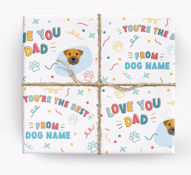 Love You Dad: Personalised {breedFullName} Wrapping Paper